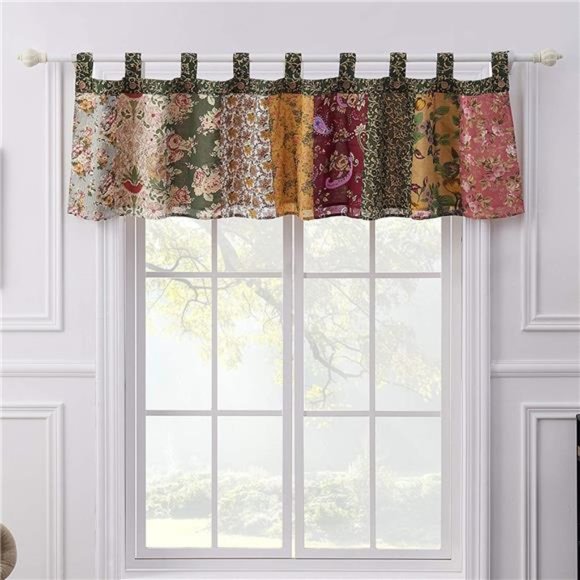 Antique Chic 21 X 84-Inch Cotton Window Patchwork Valance, Multicolor - Picture 6 of 6